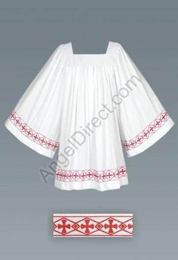 Abbey Brand 3/4 Sleeve, Red-Banded Server Surplice