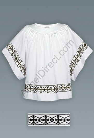 Abbey Brand Elbow Sleeve, Black-Banded Server Surplice