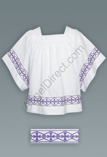 Abbey Brand Elbow Sleeve, Purple-Banded Server Surplice