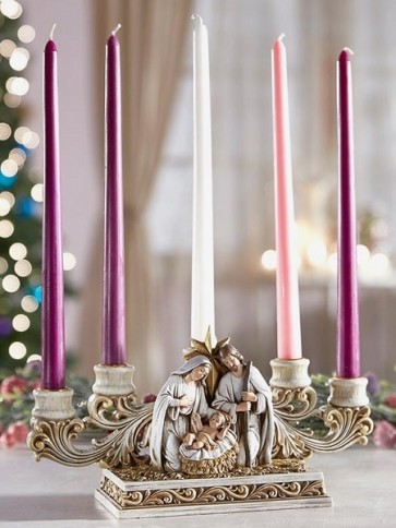 Avalon Gallery 6-1/2"H Nativity Advent Candleholder