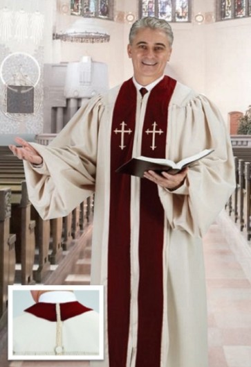 Cambridge Ivory Embroidered Cross Pulpit Robe