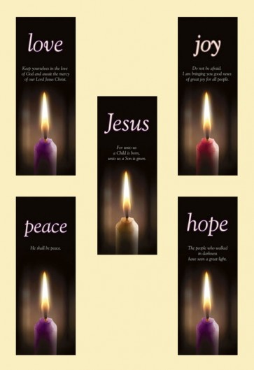 Celebration Banners Advent Candle Series 23"W X 63"H Set of Five Worship Banners