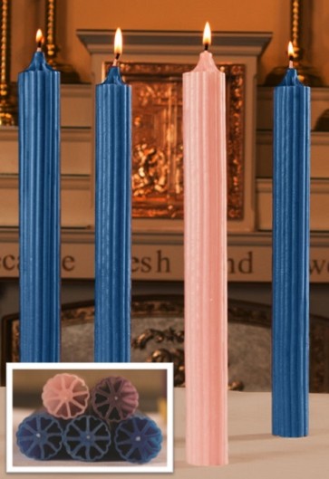 Dadant Candle 1-1/2"D 100% Beeswax Hollow Core Advent Candle Set