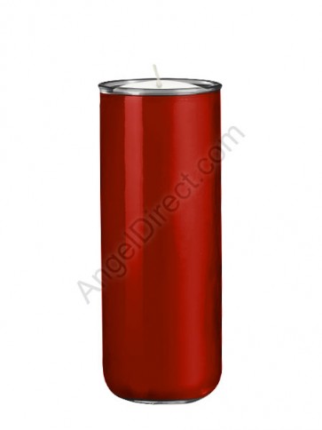 Dadant Candle No. 3 Ruby, 6-Day, Open-Mouth Glass Devotional Candle - Case Of 12 Candles