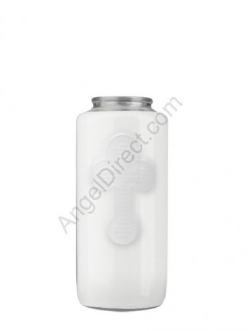 Dadant Candle No. 5 White, 5-Day, Glass Devotional Candle - Case Of 12 Candles