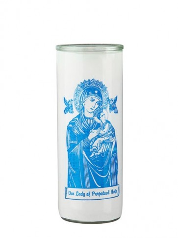 Dadant Candle Our Lady of Perpetual Help Glass Globe - Case of 12 Globes