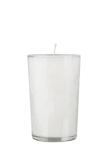 Dadant Candle Paraffin-Based Clear, 24-Hour Glass Prayer Candle - Case Of 72 Candles