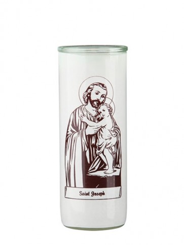 Dadant Candle Saint Joseph and Child Glass Globe - Case of 12 Globes
