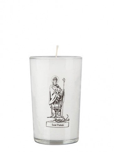 Dadant Candle Saint Patrick 24-Hour Glass Prayer Candle - Case of 12 Candles