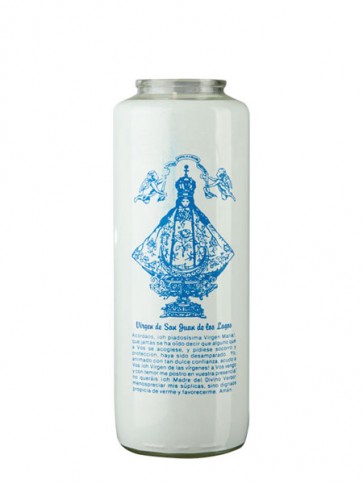 Dadant Candle Virgin de San Juan de Los Lagos 6-Day, Glass Devotional Candle - Case of 12 Candles