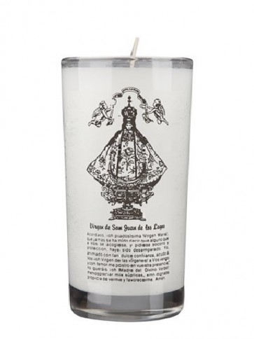 Dadant Candle Virgin de San Juan de Los Lagos 72-Hour Glass Prayer Candle - Case of 12 Candles