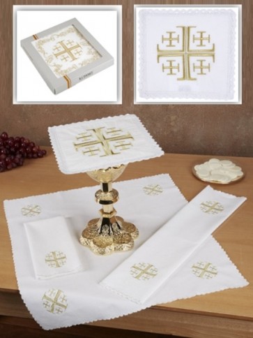 R.J. Toomey 100% Cotton Jerusalem Cross Four-Piece Linen Set
