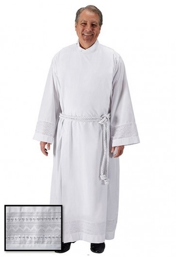 R.J. Toomey Eyelet Embroidery Front Wrap Alb