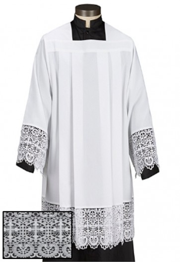 R.J. Toomey Budded Cross Lace Trim Surplice