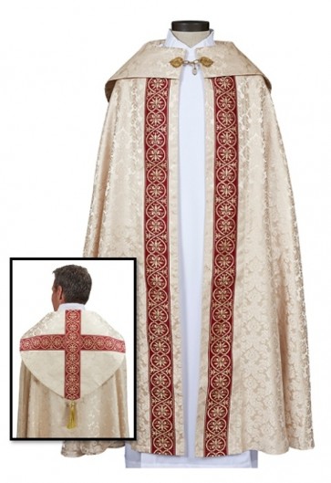 R.J. Toomey Monreale Collection Ivory, Fully-Lined Cope With Matching Inner Stole