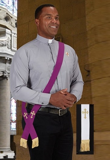 R.J. Toomey Portable Purple/White Reversible Deacon Stole