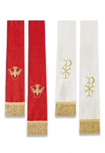 R.J. Toomey Red/White Jacquard Reversible Stole