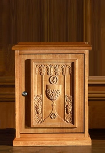 Robert Smith 20"H Chalice and Host Hardwood Tabernacle