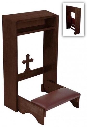Robert Smith Budded Cross 32"H Folding Kneeler with Shelf