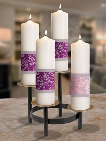 Sudbury Brass 10-1/2"H Tiered Advent Tabletop Wreath