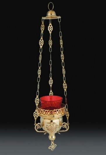 Sudbury Brass 13"L Hanging Votive Lamp with Holder