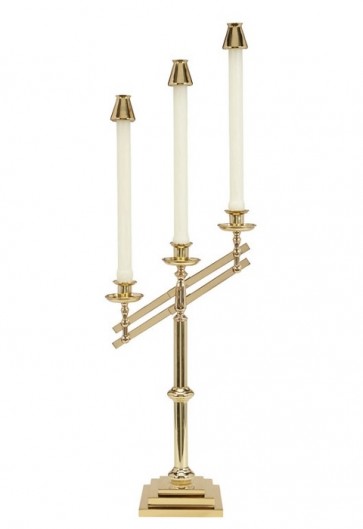 Sudbury Brass 16"H Three-Light Adjustable Table Candelabra