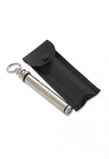 Sudbury Brass 4-3/4"L Compact Holy Water Sprinkler with Leather Case