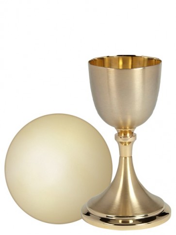 Sudbury Brass Bright Cut Chalice and Paten Set