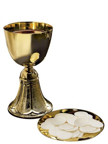 Sudbury Brass Embossed Chalice and Paten Set