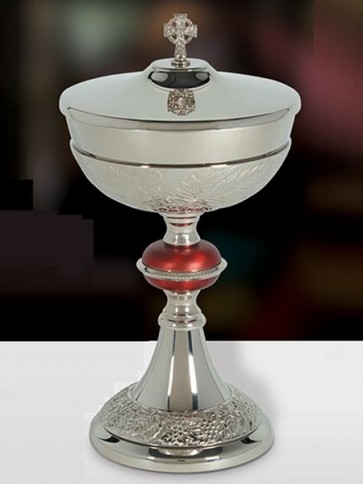 Sudbury Brass Embossed Grape Ciborium with Celtic Cross Cover