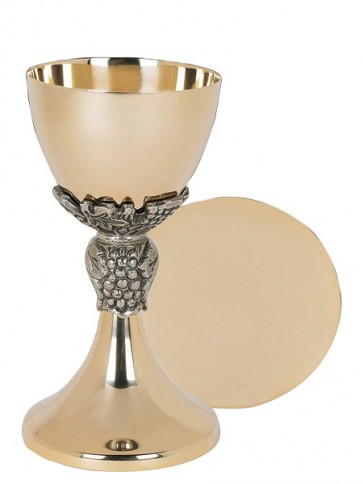 Sudbury Brass Grapes and Leaves Chalice and Paten Set