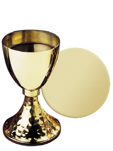 Sudbury Brass  Hammered Finish Chalice and Paten Set