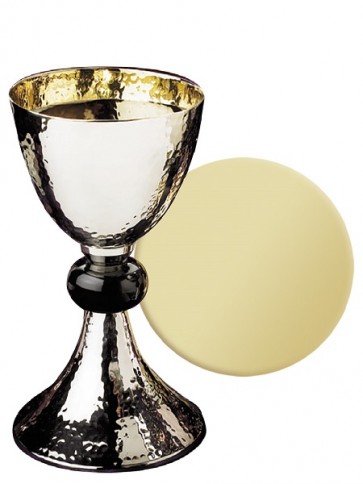 Sudbury Brass Hammered Finish Chalice and Paten Set
