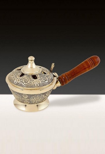 Sudbury Brass Incense Burner with Wood Handle