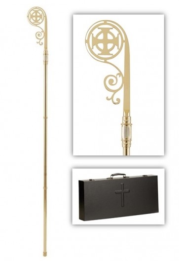 Sudbury Brass Jerusalem Cross Crozier with Case