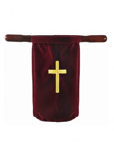 Sudbury Brass Embroidered Offering Bag With Double Handles - Set Of 2 Bags