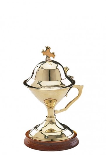 Sudbury Brass Incense Burner with Wood Base