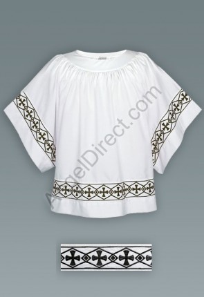 Abbey Brand Elbow Sleeve, Black-Banded Server Surplice