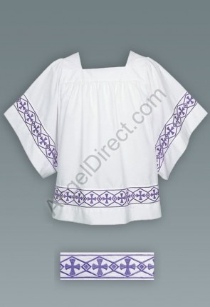 Abbey Brand Elbow Sleeve, Purple-Banded Server Surplice