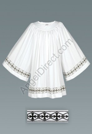 Abbey Brand 3/4 Sleeve, Black-Banded Server Surplice