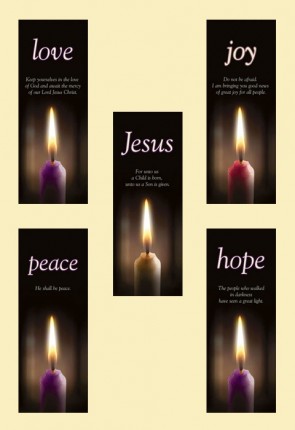 Celebration Banners Advent Candle Series 23"W X 63"H Set of Five Worship Banners