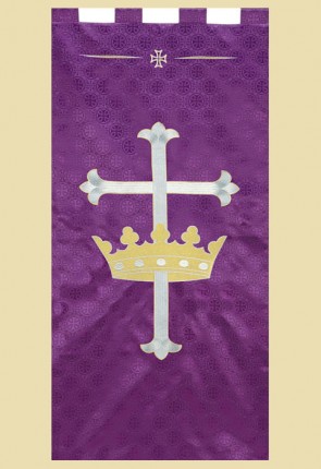 R.J. Toomey Maltese Cross Series "Cross with Crown" 2'W X 4'H Worship Banner