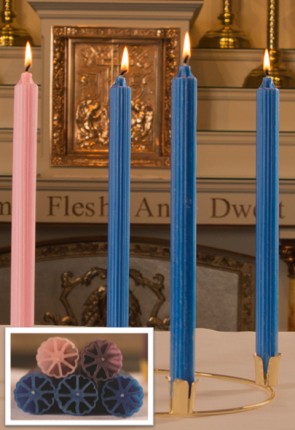 Dadant Candle 7/8"D 100% Beeswax Hollow Core Advent Candle Set