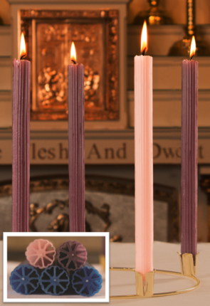 Dadant Candle 7/8"D 100% Beeswax Hollow Core Advent Candle Set