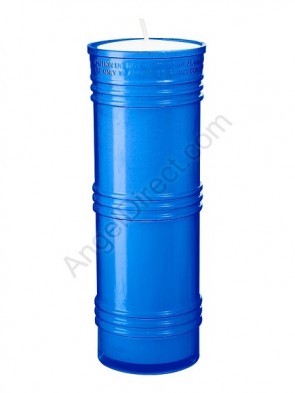 Dadant Candle Blue, 7-Day, Plastic Inner Light - Case of 24 Candles
