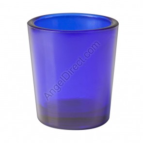 Dadant Candle Blue, Glass, 15-Hour Votive Candle Holder - Box Of 12 Holders