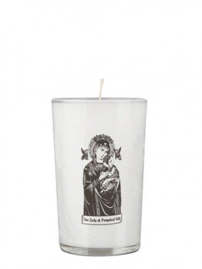Dadant Candle Our Lady of Perpetual Help 24-Hour Glass Prayer Candle - Case of 12 Candles