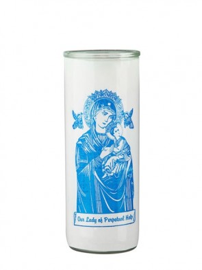Dadant Candle Our Lady of Perpetual Help Glass Globe - Case of 12 Globes