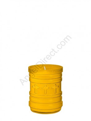 Dadant Candle P-Series Amber, 3-Day, Plastic Devotional Candle - Case Of 24 Candles