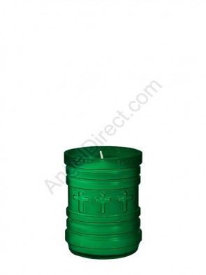 Dadant Candle P-Series Green, 3-Day, Plastic Devotional Candle - Case Of 24 Candles